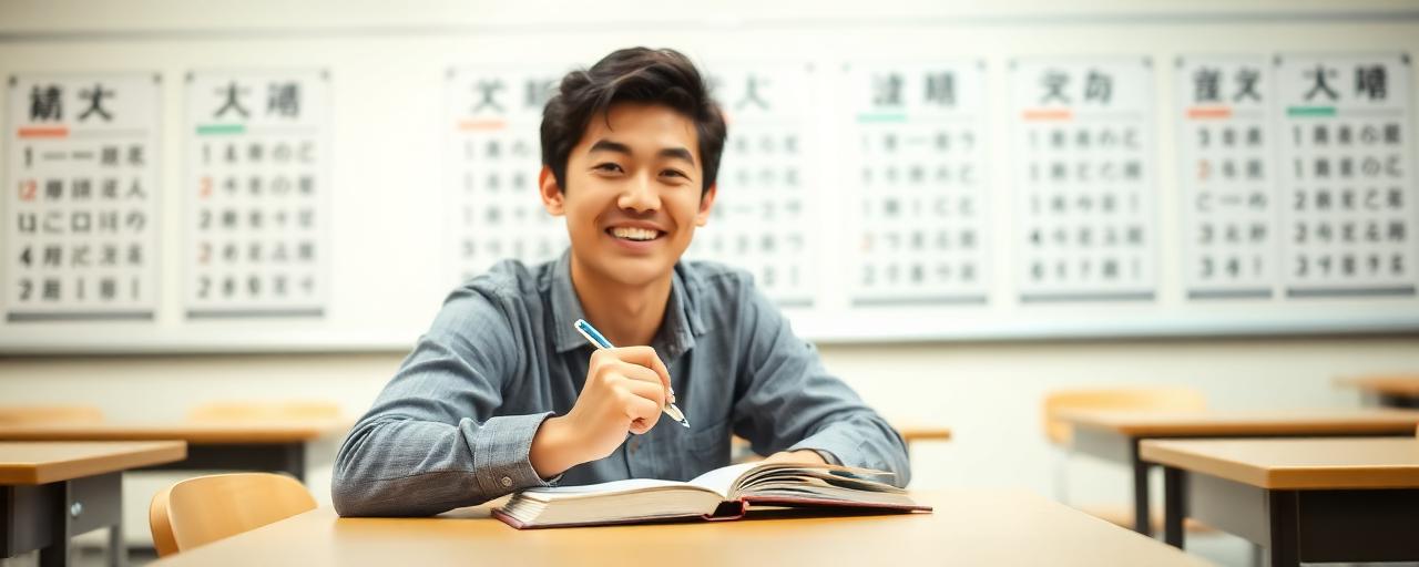 Bangladeshi student studying Japanese at a partner language school in Japan